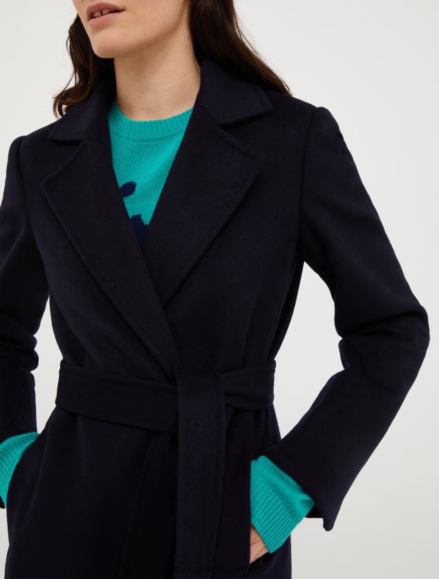 Kvinder uldfrakke med bælte MAX&Co. midnatsblå B2Z2T6839 beklædning