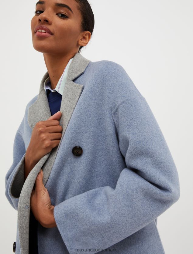Kvinder vendbar uldfrakke MAX&Co. luftvåben blå B2Z2T6835 beklædning