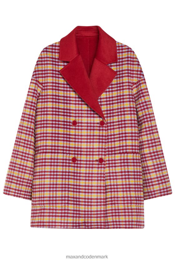 Kvinder vendbar uldpeacoat MAX&Co. rødt mønster B2Z2T6814 beklædning