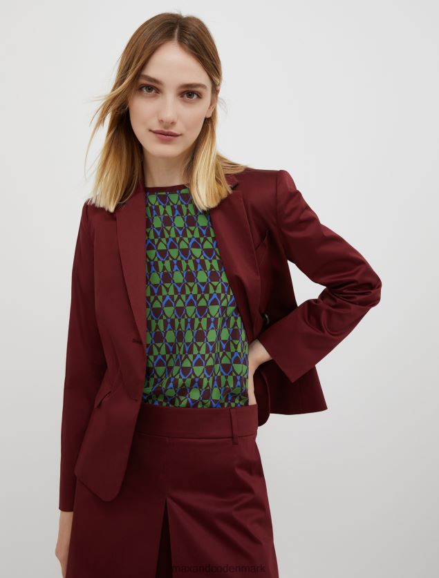 Kvinder bomuld satin blazer MAX&Co. bordeaux B2Z2T6226 beklædning