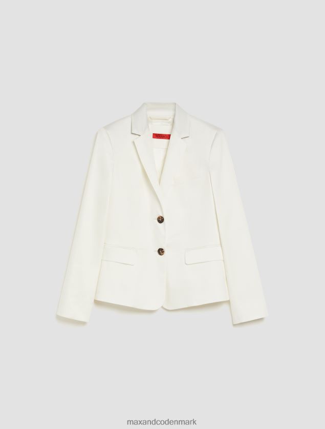 Kvinder bomuld satin blazer MAX&Co. elfenben B2Z2T6224 beklædning