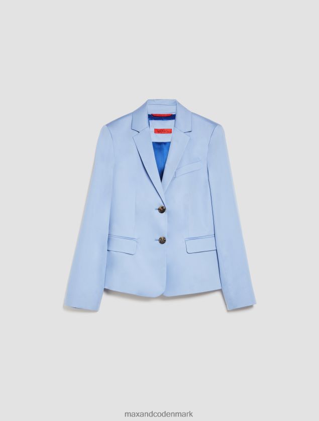 Kvinder bomuld satin blazer MAX&Co. lyseblå B2Z2T6223 beklædning