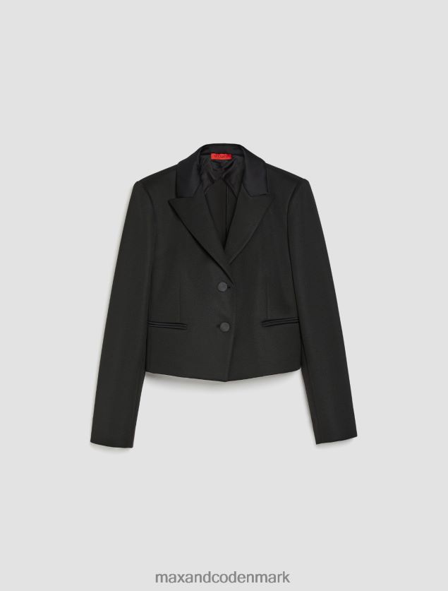 Kvinder croppet blazer i teknisk jersey MAX&Co. sort B2Z2T6278 beklædning