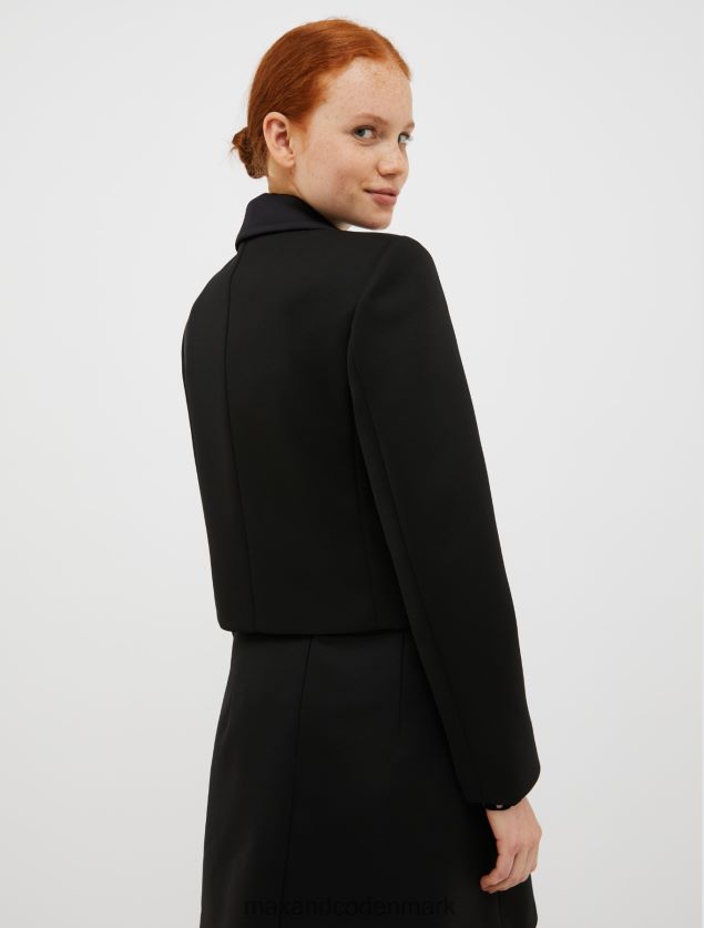 Kvinder croppet blazer i teknisk jersey MAX&Co. sort B2Z2T6278 beklædning