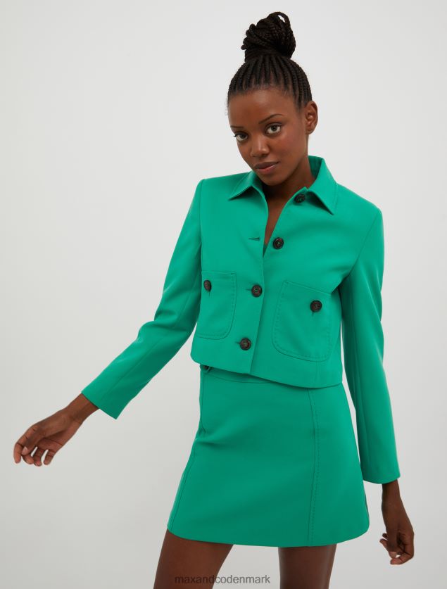 Kvinder dobbelt stof kanvas jakke MAX&Co. Smaragd grøn B2Z2T6267 beklædning