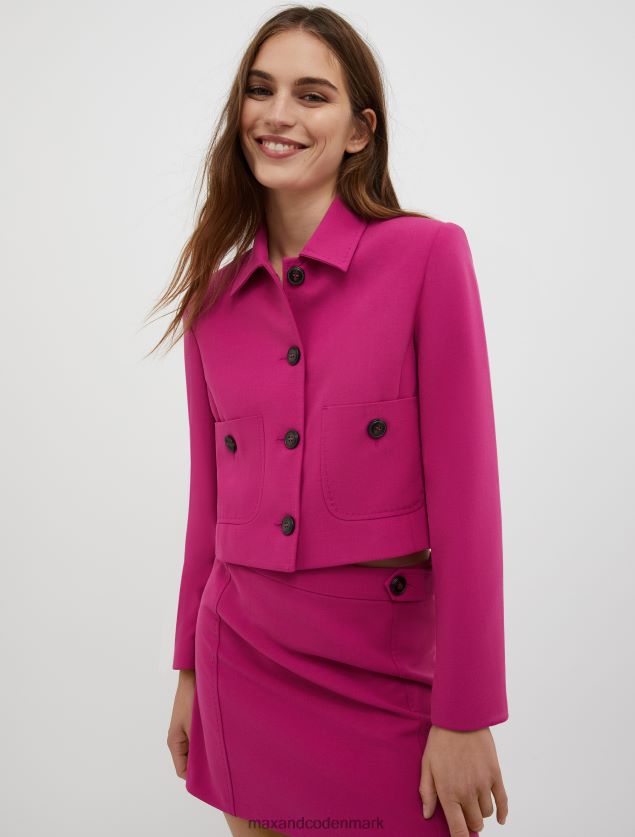 Kvinder dobbelt stof kanvas jakke MAX&Co. fuchsia B2Z2T6266 beklædning