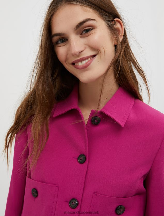 Kvinder dobbelt stof kanvas jakke MAX&Co. fuchsia B2Z2T6266 beklædning