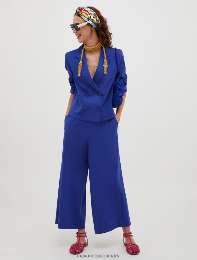 Kvinder dobbeltradet jersey blazer MAX&Co. kornblomst blå B2Z2T6304 beklædning