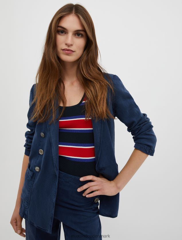 Kvinder dobbeltradet sømandsblazer MAX&Co. Marine blå B2Z2T6182 beklædning