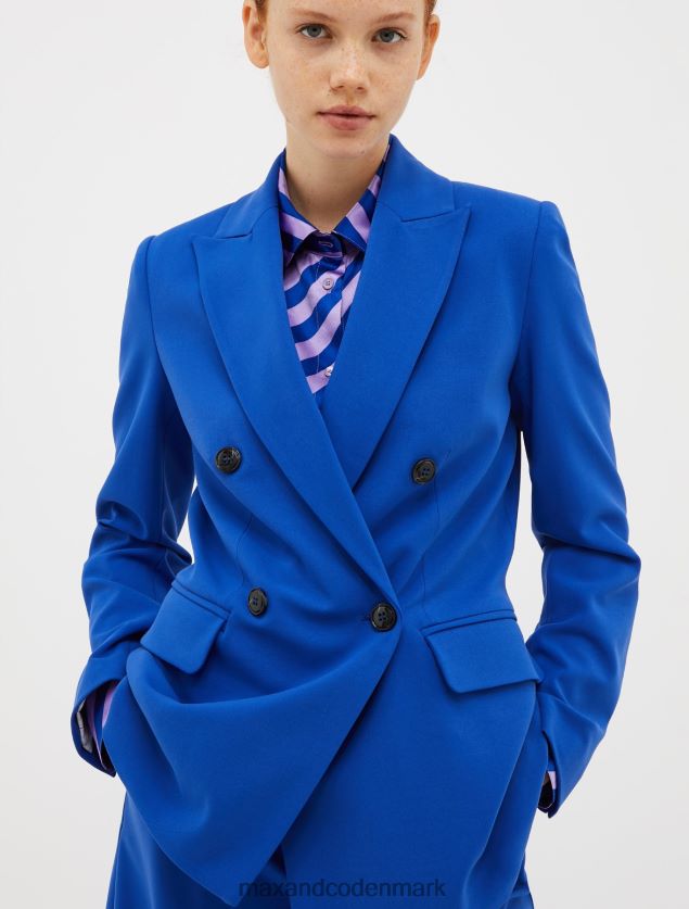 Kvinder dobbeltradet twill blazer MAX&Co. kornblomst blå B2Z2T6302 beklædning