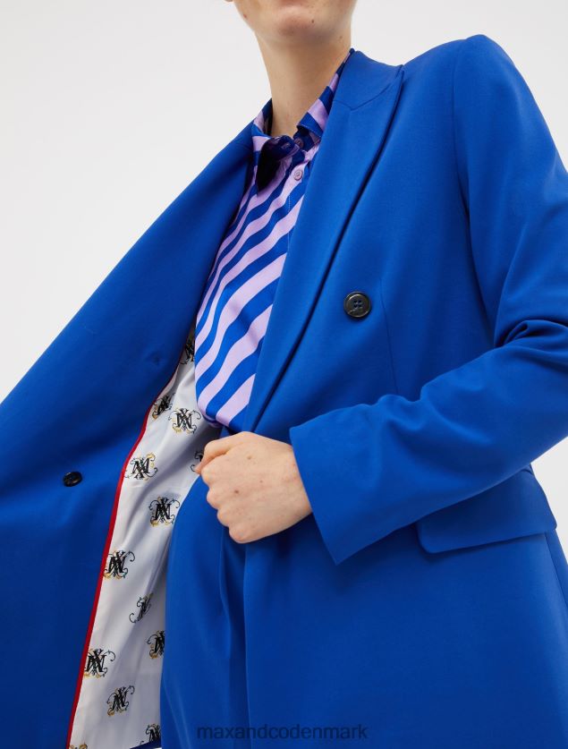 Kvinder dobbeltradet twill blazer MAX&Co. kornblomst blå B2Z2T6302 beklædning
