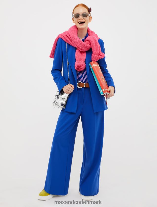 Kvinder dobbeltradet twill blazer MAX&Co. kornblomst blå B2Z2T6302 beklædning