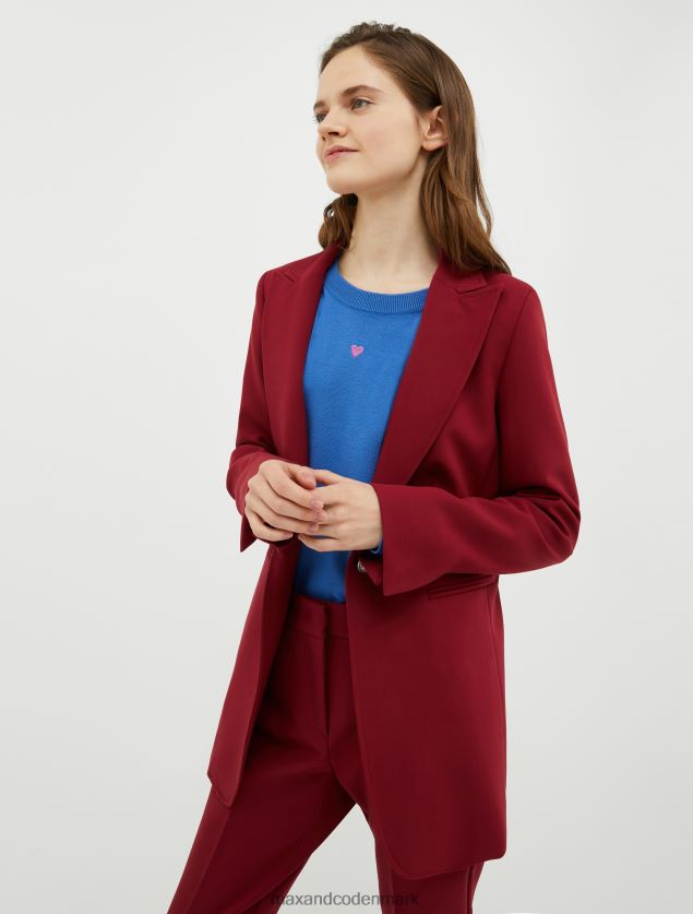 Kvinder enkeltradet blazer i stræklærred MAX&Co. bordeaux B2Z2T6253 beklædning