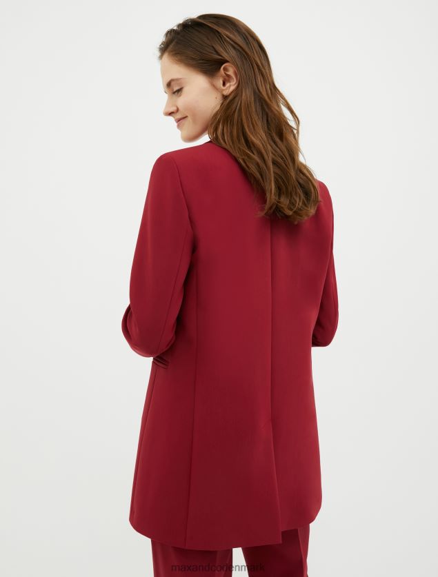 Kvinder enkeltradet blazer i stræklærred MAX&Co. bordeaux B2Z2T6253 beklædning