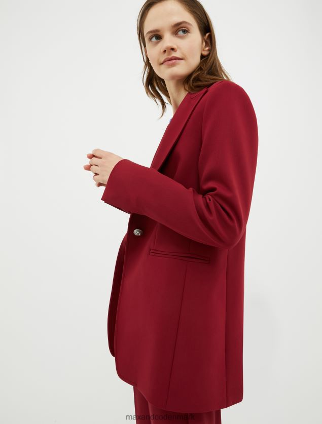 Kvinder enkeltradet blazer i stræklærred MAX&Co. bordeaux B2Z2T6253 beklædning