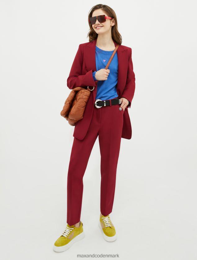 Kvinder enkeltradet blazer i stræklærred MAX&Co. bordeaux B2Z2T6253 beklædning