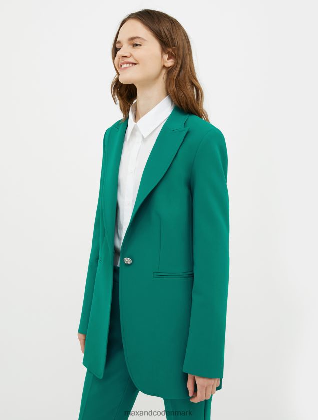 Kvinder enkeltradet blazer i stræklærred MAX&Co. mørkegrøn B2Z2T6250 beklædning