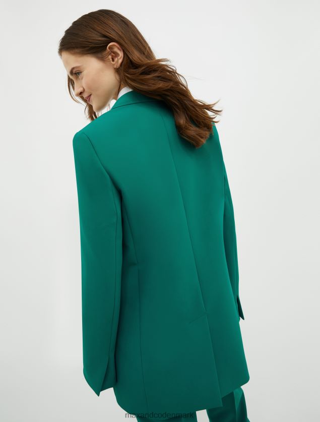 Kvinder enkeltradet blazer i stræklærred MAX&Co. mørkegrøn B2Z2T6250 beklædning