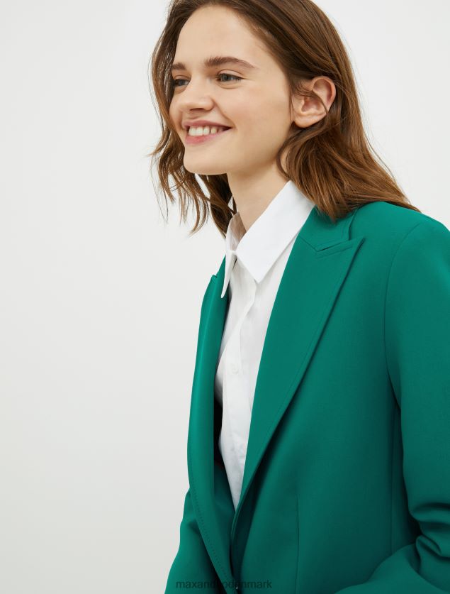 Kvinder enkeltradet blazer i stræklærred MAX&Co. mørkegrøn B2Z2T6250 beklædning