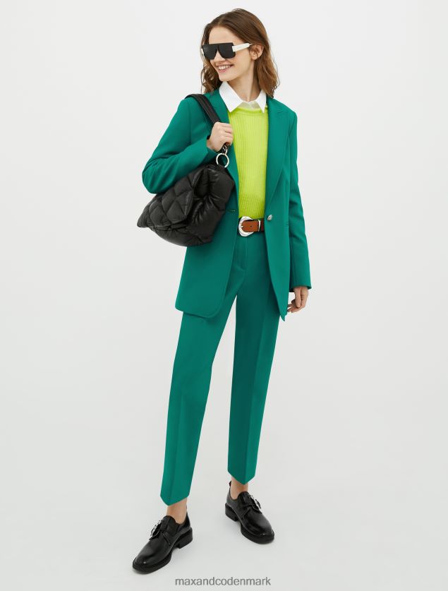 Kvinder enkeltradet blazer i stræklærred MAX&Co. mørkegrøn B2Z2T6250 beklædning