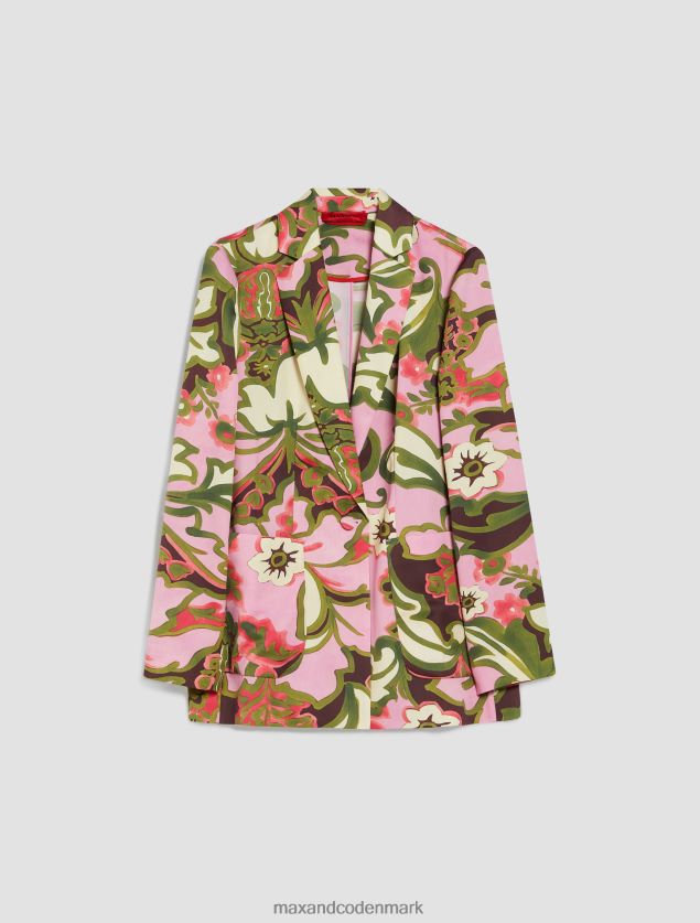 Kvinder envers-satin blazer MAX&Co. gammelt rosenmønster B2Z2T6207 beklædning