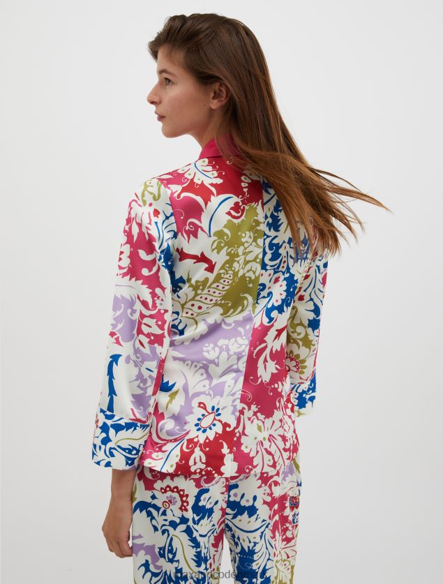 Kvinder envers satin blazer i kåbestil MAX&Co. fuchsia mønster B2Z2T6260 beklædning