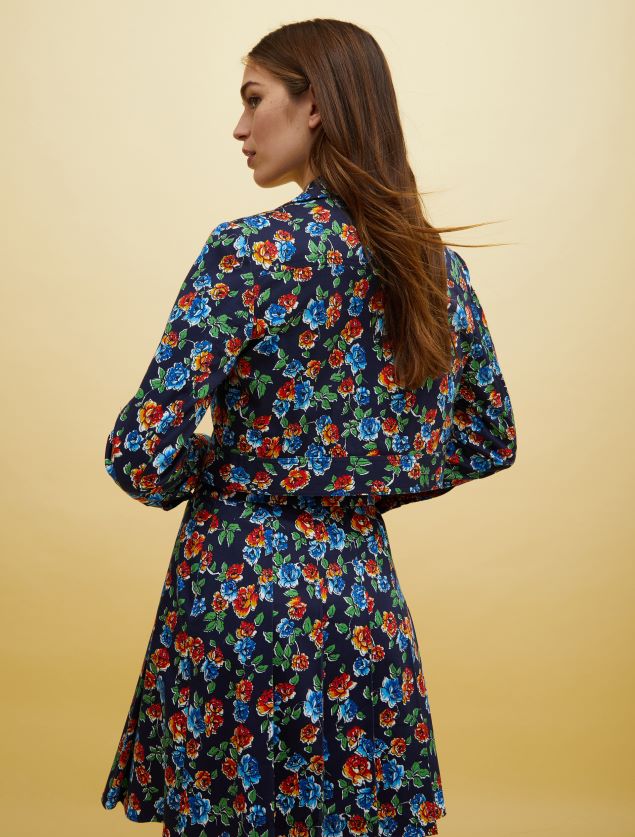 Kvinder mennesker, steder, farve bikerjakke MAX&Co. marineblåt mønster B2Z2T6891 beklædning