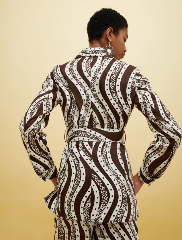 Kvinder mennesker, steder, farve safarijakke MAX&Co. brunt mønster B2Z2T6245 beklædning