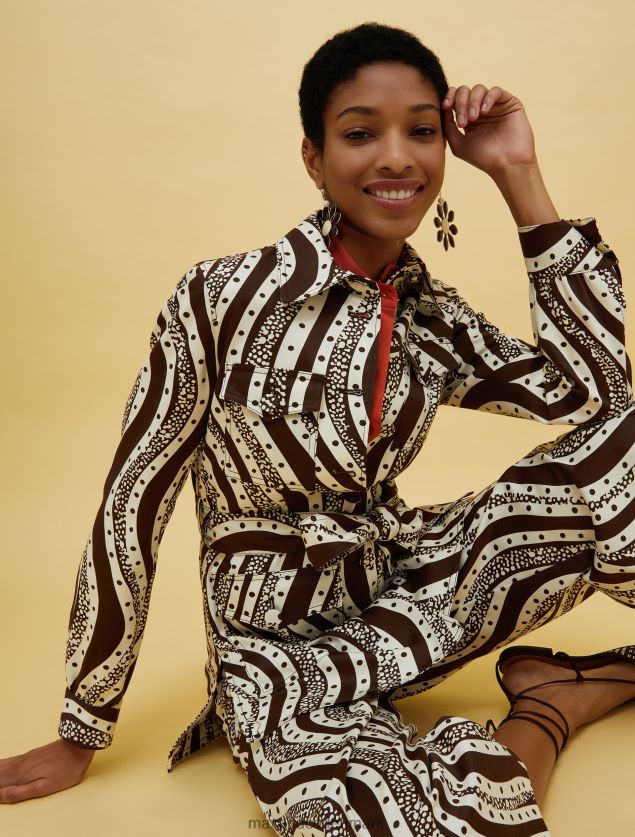 Kvinder mennesker, steder, farve safarijakke MAX&Co. brunt mønster B2Z2T6245 beklædning