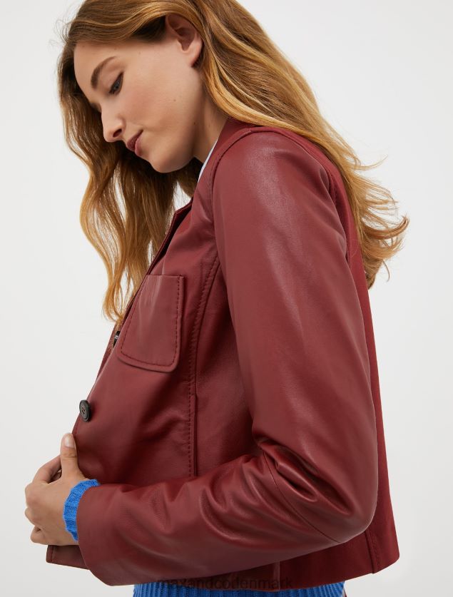 Kvinder nappa læder og jerseyjakke MAX&Co. bordeaux B2Z2T6889 beklædning