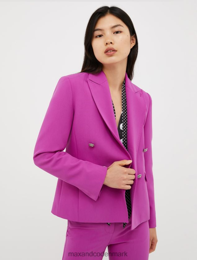 Kvinder slim fit dobbeltradet blazer MAX&Co. fuchsia B2Z2T6198 beklædning