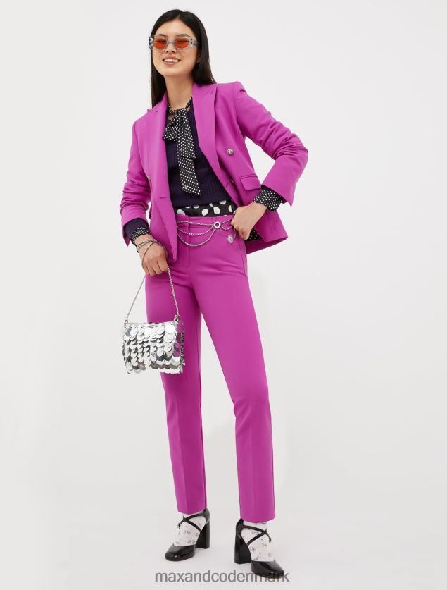Kvinder slim fit dobbeltradet blazer MAX&Co. fuchsia B2Z2T6198 beklædning