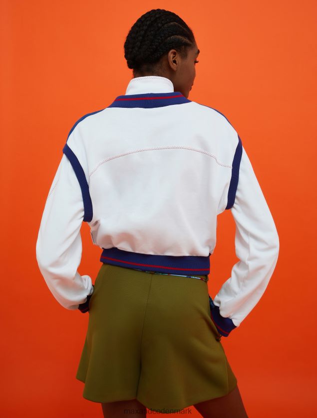 Kvinder superga bomberjakke i fleece MAX&Co. hvidt mønster B2Z2T6893 beklædning