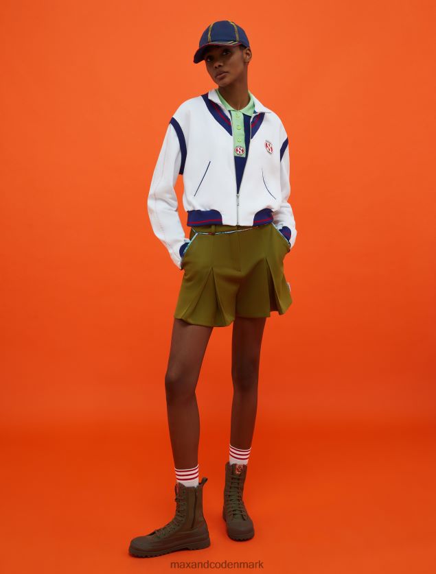 Kvinder superga bomberjakke i fleece MAX&Co. hvidt mønster B2Z2T6893 beklædning