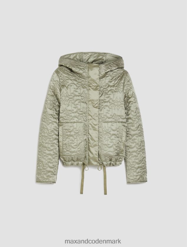 Kvinder polstret jakke med hætte med monogram MAX&Co. salvie grøn B2Z2T6913 beklædning