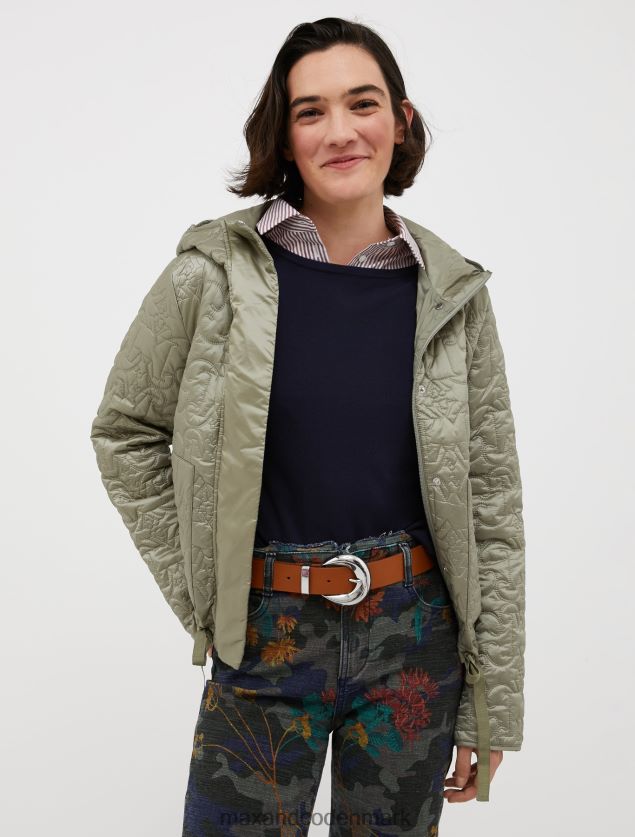 Kvinder polstret jakke med hætte med monogram MAX&Co. salvie grøn B2Z2T6913 beklædning