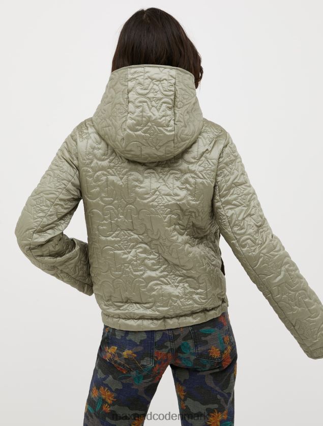 Kvinder polstret jakke med hætte med monogram MAX&Co. salvie grøn B2Z2T6913 beklædning