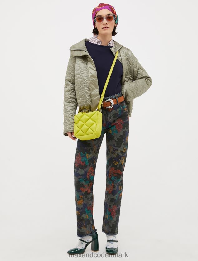 Kvinder polstret jakke med hætte med monogram MAX&Co. salvie grøn B2Z2T6913 beklædning