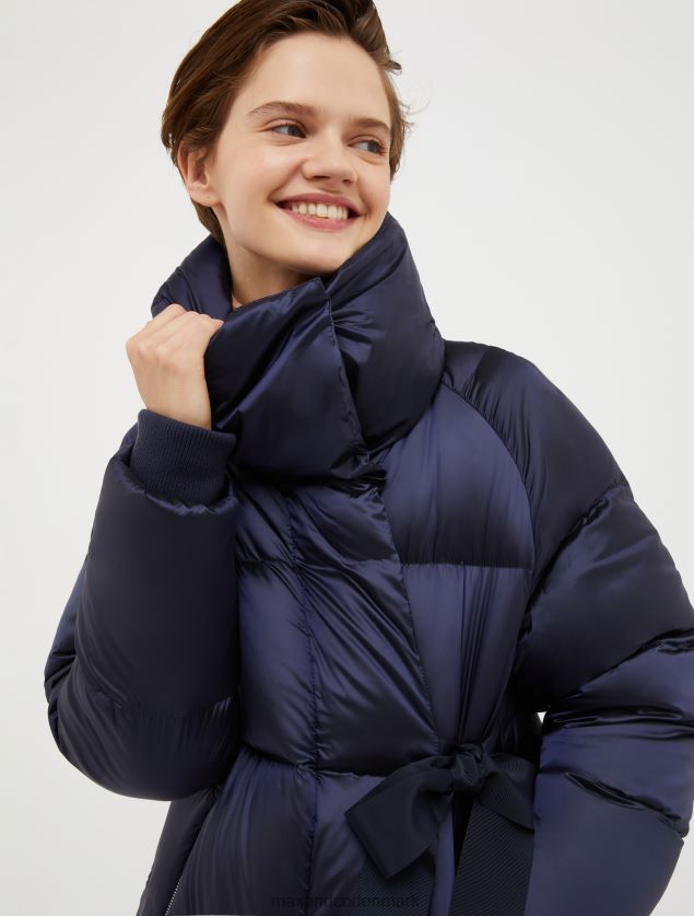 Kvinder polstret pufferjakke med fjerdun MAX&Co. Marine blå B2Z2T6931 beklædning