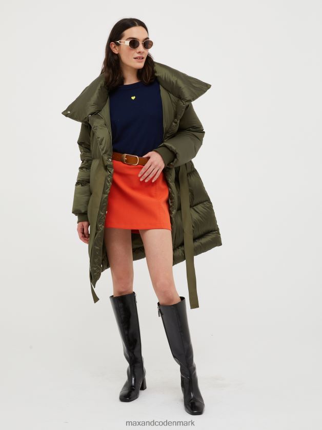 Kvinder polstret pufferjakke med fjerdun MAX&Co. kakigrøn B2Z2T6930 beklædning