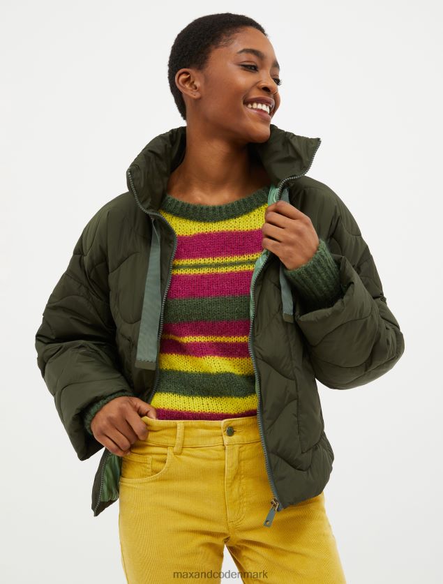 Kvinder polstret pufferjakke med snoretræk MAX&Co. mudder brun B2Z2T6924 beklædning