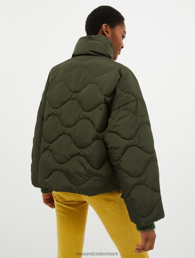 Kvinder polstret pufferjakke med snoretræk MAX&Co. mudder brun B2Z2T6924 beklædning