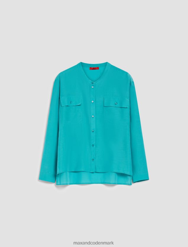 Kvinder bomulds- og silkeskjorte MAX&Co. Smaragd grøn B2Z2T6462 beklædning