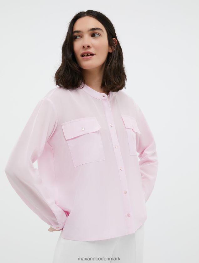 Kvinder bomulds- og silkeskjorte MAX&Co. lyserød B2Z2T6464 beklædning