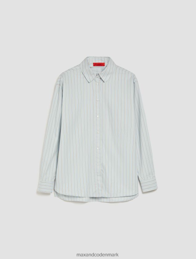 Kvinder bomuldspoplin skjorte MAX&Co. lyseblåt mønster B2Z2T6457 beklædning