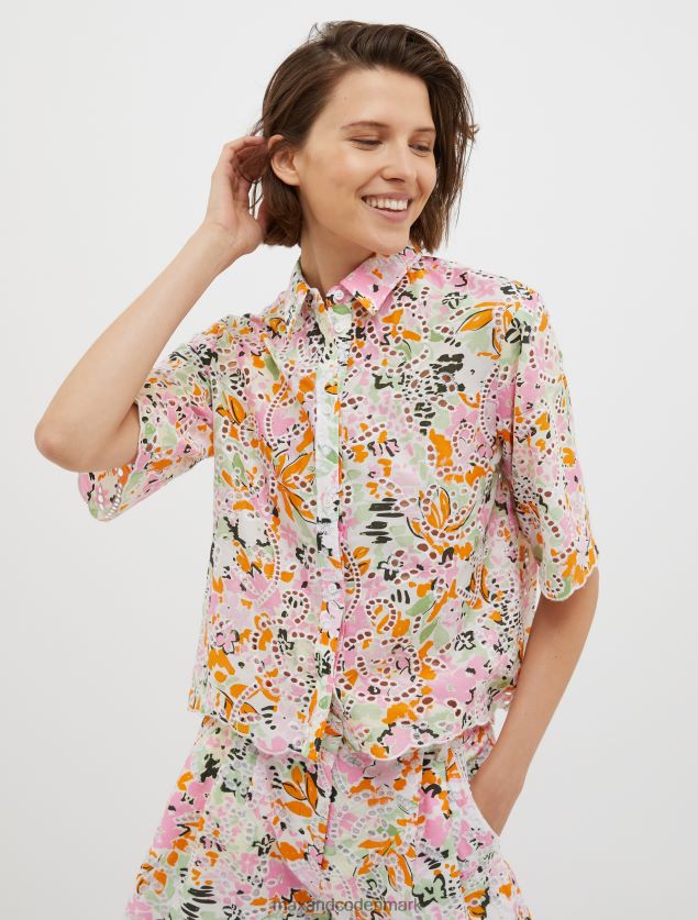 Kvinder broderie-anglaise bomuldsskjorte MAX&Co. citrongult mønster B2Z2T6551 beklædning