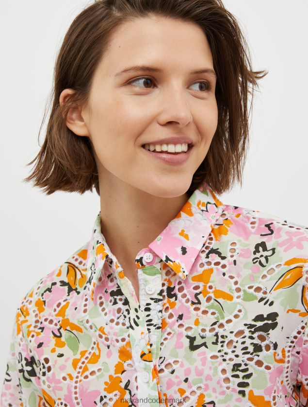 Kvinder broderie-anglaise bomuldsskjorte MAX&Co. citrongult mønster B2Z2T6551 beklædning