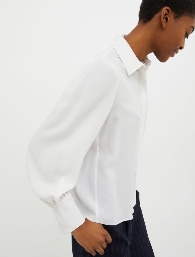 Kvinder crepe-de-chine skjorte i silkeblanding MAX&Co. elfenben B2Z2T6519 beklædning