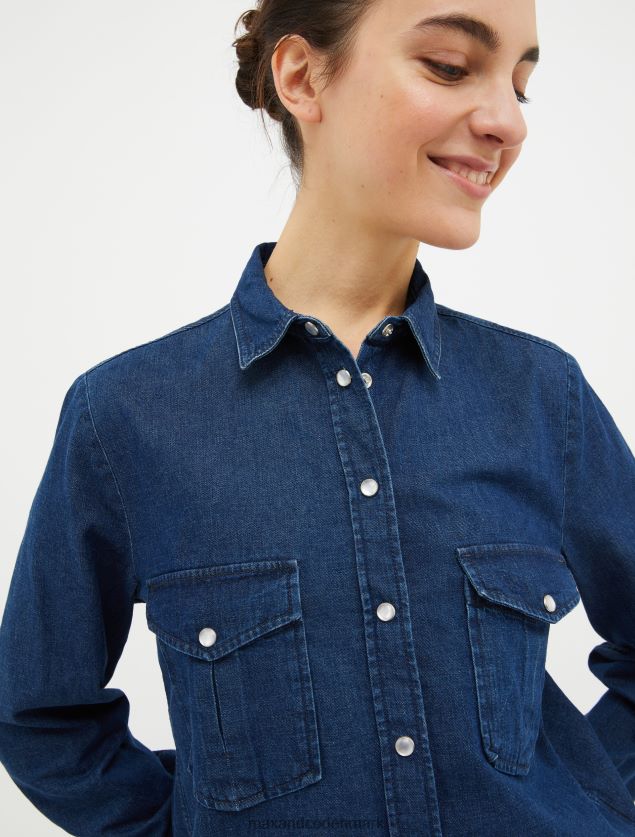 Kvinder denim skjorte MAX&Co. Marine blå B2Z2T6518 beklædning