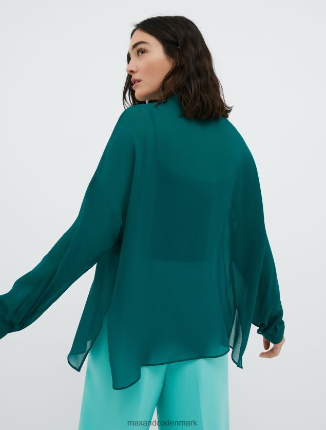 Kvinder georgette skjorte MAX&Co. mørkegrøn B2Z2T6444 beklædning